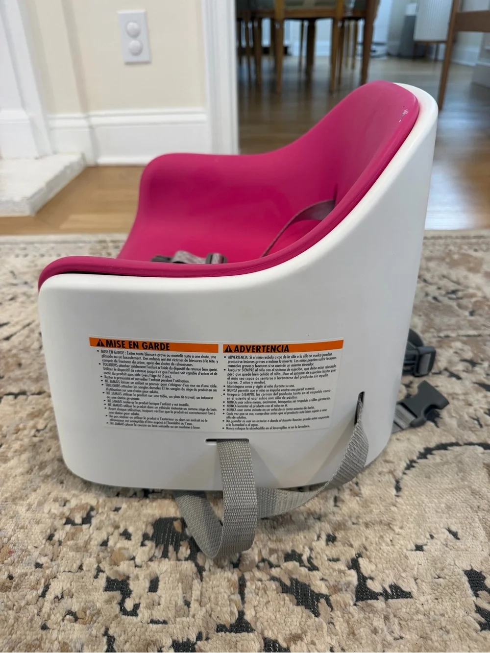 OXO Tot Pink Booster Seat Insert with Safety Harness